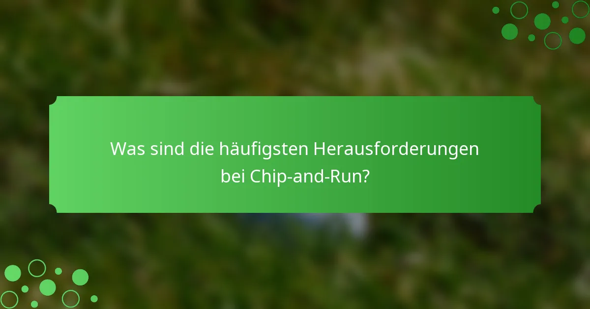 Was sind die häufigsten Herausforderungen bei Chip-and-Run?